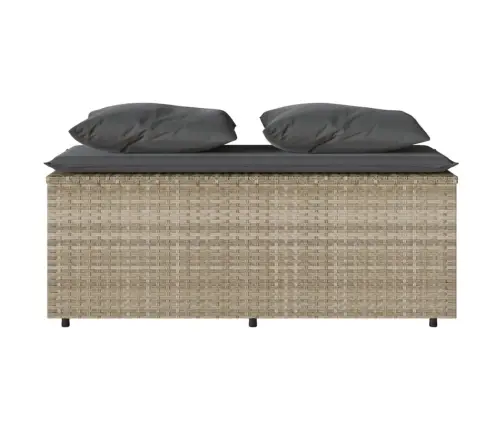 3-Daļīgs Dārza Mēbeļu Komplekts, Matrači,Gaiši Pelēka Pe Pinums Vidaxl