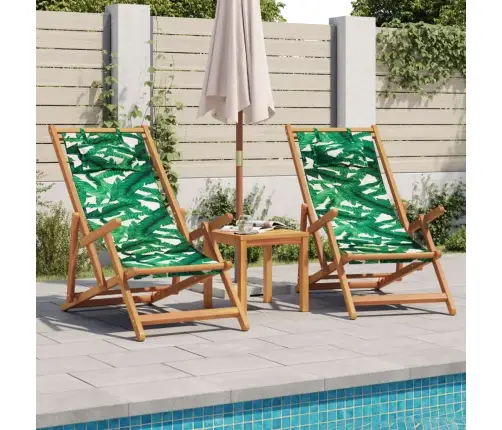 Saliekams Pludmales Krēsls, Eikalipta Masīvkoks, Audums Vidaxl