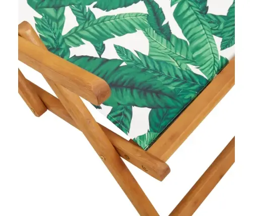 Saliekams Pludmales Krēsls, Eikalipta Masīvkoks, Audums Vidaxl