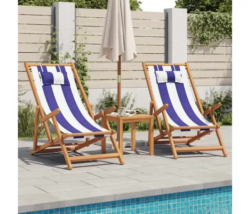 Saliekams Pludmales Krēsls, Eikalipta Masīvkoks, Audums Vidaxl