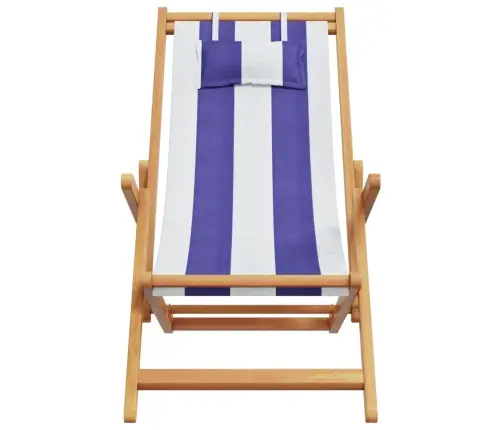 Saliekams Pludmales Krēsls, Eikalipta Masīvkoks, Audums Vidaxl