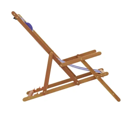 Saliekams Pludmales Krēsls, Eikalipta Masīvkoks, Audums Vidaxl