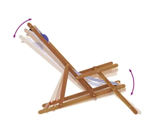 Saliekams Pludmales Krēsls, Eikalipta Masīvkoks, Audums Vidaxl