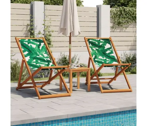 Saliekams Pludmales Krēsls, Eikalipta Masīvkoks, Audums Vidaxl