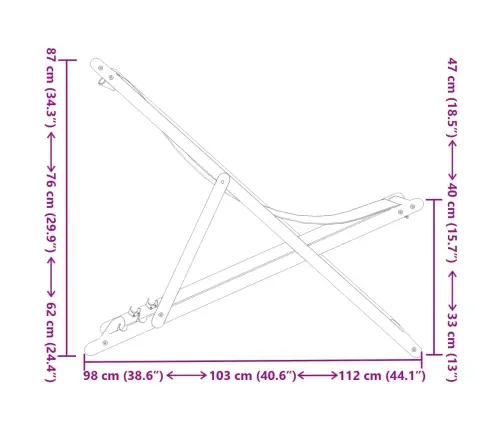 Saliekams Pludmales Krēsls, Eikalipta Masīvkoks, Audums Vidaxl