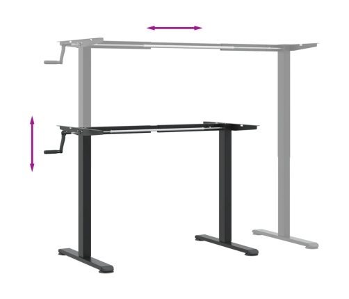 Rašomojo Stalo Rėmas, Juodas, (94–135)X60X(70–114)cm Plienas