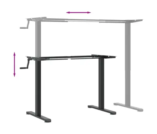 Lauaraam, Must, (94-135) X 60 X (70-114) cm Teras