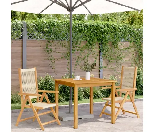 Dārza Krēsli, 2 Gab., Akācijas Koks, Bēšs, Polipropilēns Vidaxl