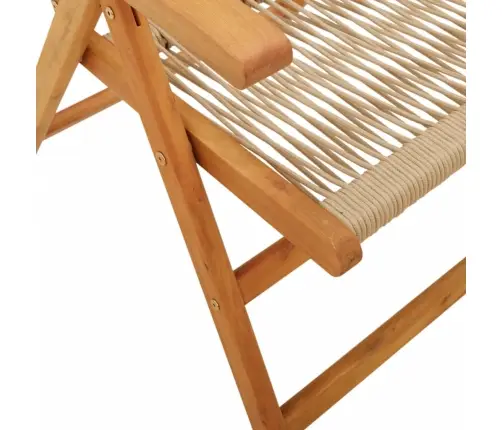 Dārza Krēsli, 2 Gab., Akācijas Koks, Bēšs, Polipropilēns Vidaxl