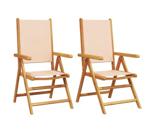 Sodo Kėdės, 2Vnt., Smėlio, Akacijos Masyvas Ir Audinys