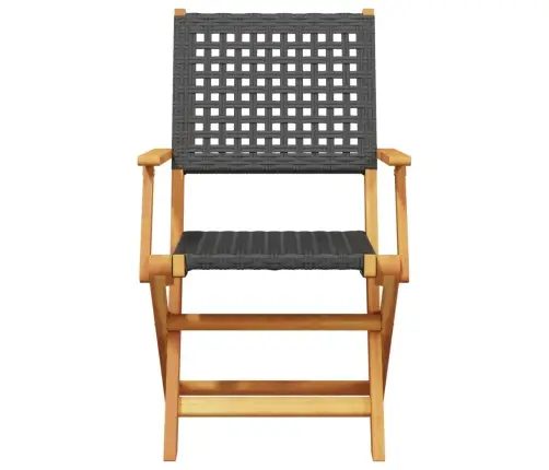Dārza Krēsli, 2 Gab., Akācijas Koks, Melna Pe Rotangpalma Vidaxl