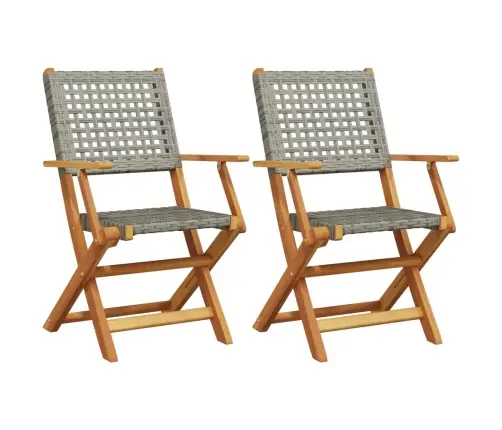 Sodo Kėdės, 2Vnt., Pilkos, Akacijos Masyvas Ir Poliratanas