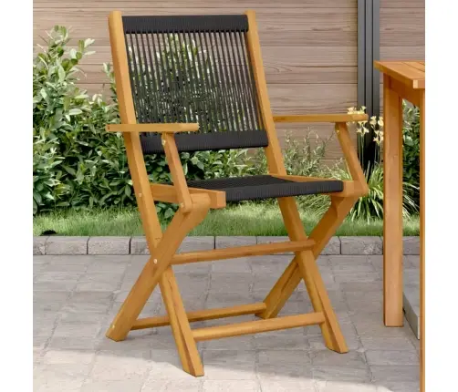 Dārza Krēsli, 2 Gab., Akācijas Koks, Melns, Polipropilēns Vidaxl Dārza Krēsli, 2 Gab., Akācijas Koks, Melns, Polipropilēns Vidaxl