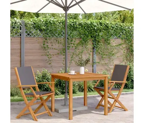 Dārza Krēsli, 2Gab., Antracītpelēki, Akācijas Masīvkoks, Audums Vidaxl