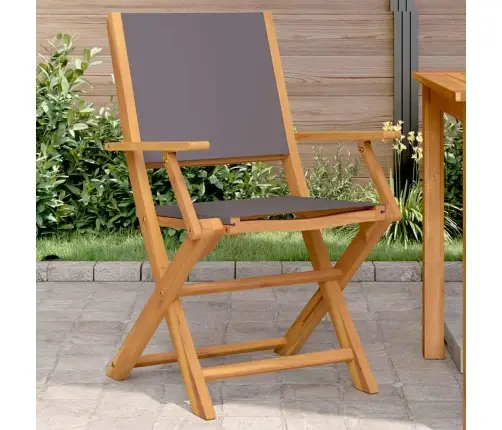 Dārza Krēsli, 2Gab., Antracītpelēki, Akācijas Masīvkoks, Audums Vidaxl