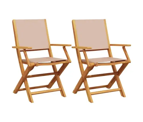 Dārza Krēsli, 2 Gab., Pelēkbrūni, Akācijas Masīvkoks, Audums Vidaxl