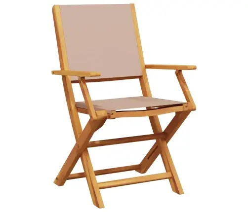 Dārza Krēsli, 2 Gab., Pelēkbrūni, Akācijas Masīvkoks, Audums Vidaxl