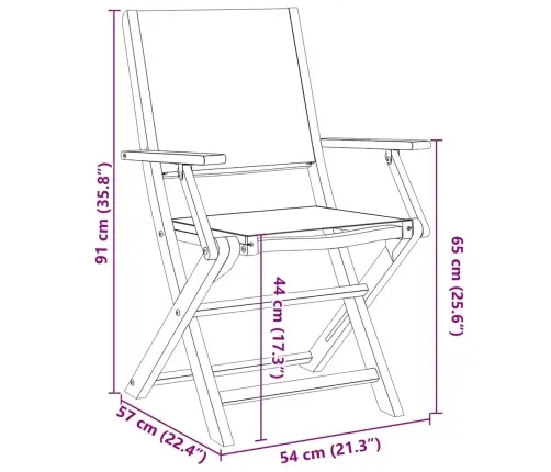 Dārza Krēsli, 2 Gab., Pelēkbrūni, Akācijas Masīvkoks, Audums Vidaxl