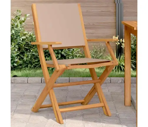 Dārza Krēsli, 2 Gab., Pelēkbrūni, Akācijas Masīvkoks, Audums Vidaxl