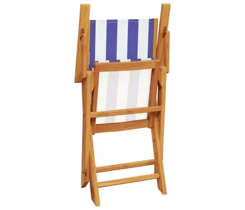 Sodo Kėdės, 2Vnt., Mėlynos/Baltos, Akacijos Masyvas Ir Audinys Sodo Kėdės, 2Vnt., Mėlynos/Baltos, Akacijos Masyvas Ir Audinys