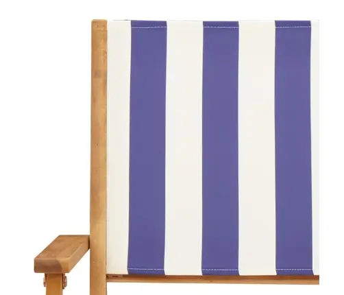 Sodo Kėdės, 2Vnt., Mėlynos/Baltos, Akacijos Masyvas Ir Audinys Sodo Kėdės, 2Vnt., Mėlynos/Baltos, Akacijos Masyvas Ir Audinys