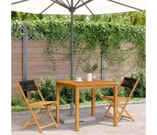 Bistro Krēsli, 2 Gab., Akācijas Koks, Melna Aukla Vidaxl