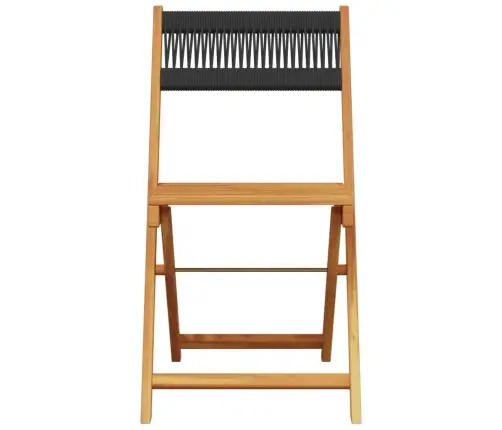 Bistro Krēsli, 2 Gab., Akācijas Koks, Melna Aukla Vidaxl