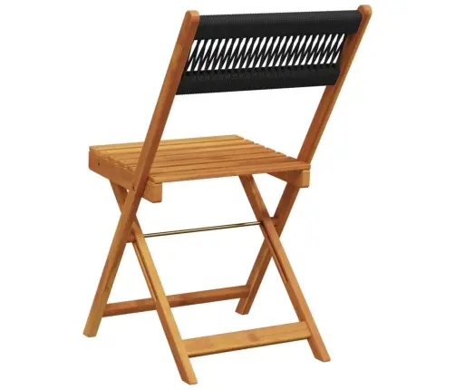 Bistro Krēsli, 2 Gab., Akācijas Koks, Melna Aukla Vidaxl