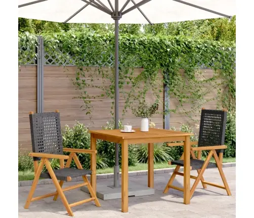 Sodo Kėdės, 2Vnt., Juodos, Akacijos Masyvas Ir Poliratanas