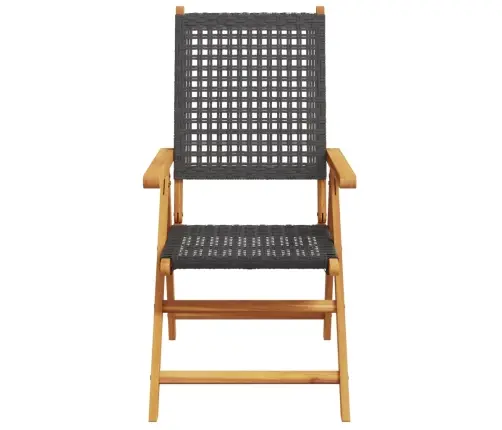 Sodo Kėdės, 2Vnt., Juodos, Akacijos Masyvas Ir Poliratanas