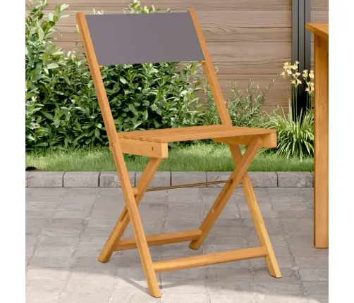 Bistro Krēsli, 2Gb., Antracītpelēki, Akācijas Masīvkoks, Audums Vidaxl