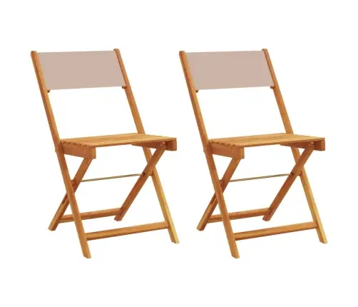 Bistro Kėdės, 2Vnt., Taupė Spalvos, Akacijos Masyvas Ir Audinys