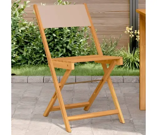 Bistro Kėdės, 2Vnt., Taupė Spalvos, Akacijos Masyvas Ir Audinys