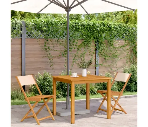 Bistro Krēsli, 2 Gb., Bēši, Akācijas Masīvkoks, Audums Vidaxl