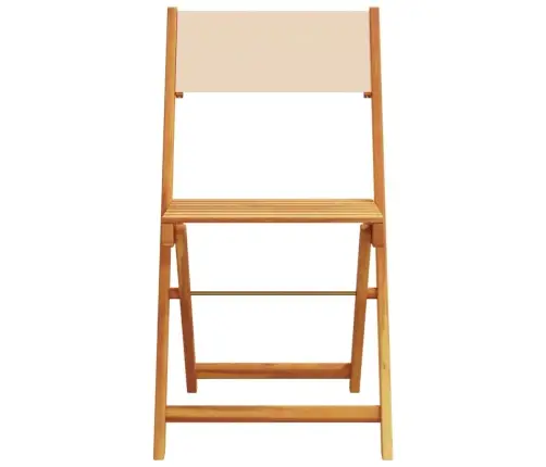 Bistro Krēsli, 2 Gb., Bēši, Akācijas Masīvkoks, Audums Vidaxl