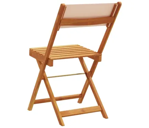 Bistro Krēsli, 2 Gb., Bēši, Akācijas Masīvkoks, Audums Vidaxl