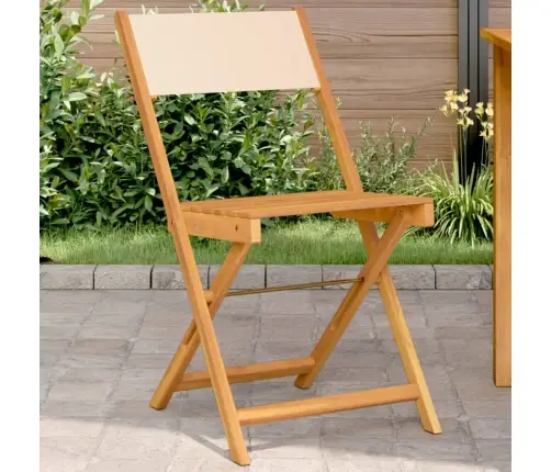 Bistro Krēsli, 2 Gb., Bēši, Akācijas Masīvkoks, Audums Vidaxl