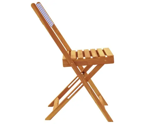 Bistro Krēsli, 2 Gb., Zils Ar Baltu, Akācijas Masīvkoks, Audums Vidaxl