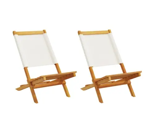 Sodo Kėdės, 2Vnt., Kreminės, Akacijos Masyvas Ir Audinys