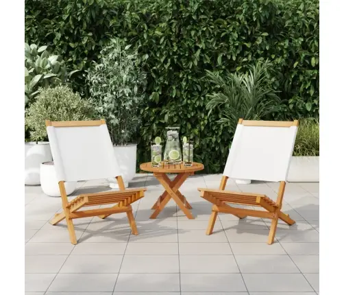 Sodo Kėdės, 2Vnt., Kreminės, Akacijos Masyvas Ir Audinys