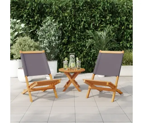 Dārza Krēsli, 2Gab., Antracītpelēki, Akācijas Masīvkoks, Audums Vidaxl