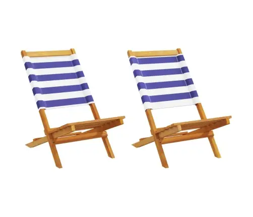 Aiatoolid 2 Tk, Sinine Ja Valge, Akaatsiapuit Ja Kangas