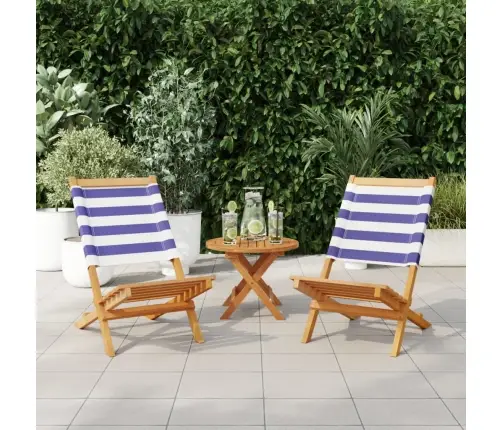 Aiatoolid 2 Tk, Sinine Ja Valge, Akaatsiapuit Ja Kangas