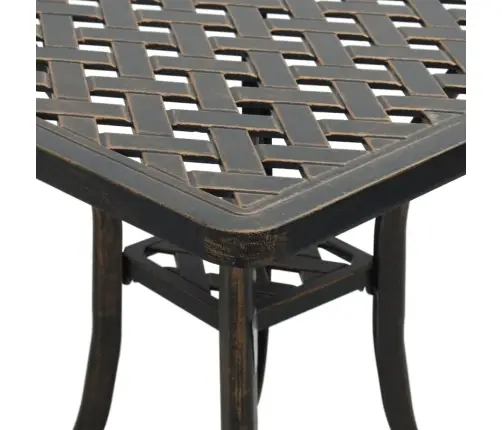 Dārza Galds, Bronzas Krāsa, 53X53X53 Cm, Liets Alumīnijs Vidaxl