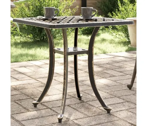 Dārza Galds, Bronzas Krāsa, 53X53X53 Cm, Liets Alumīnijs Vidaxl