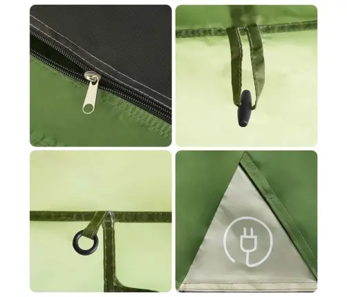 Ģimenes Telts Ar Lieveni , 9 Personām, Zaļa Vidaxl