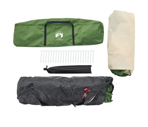 Ģimenes Telts Ar Lieveni , 9 Personām, Zaļa Vidaxl