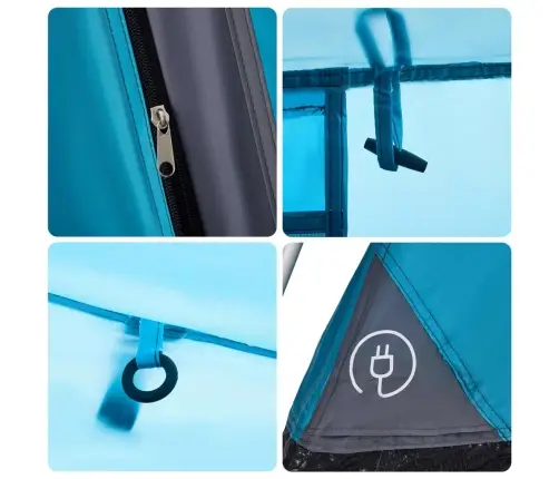 Ģimenes Telts Ar Lieveni, 9 Personām, Zils Vidaxl