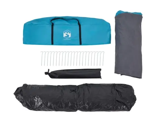 Ģimenes Telts Ar Lieveni, 9 Personām, Zils Vidaxl