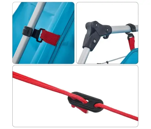 Ģimenes Telts Ar Lieveni, 9 Personām, Zils Vidaxl